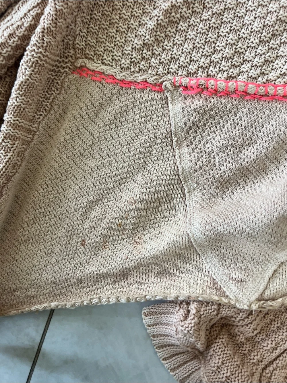Free People Tan All Washed Out Cardigan Size Small